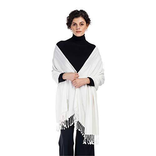 ALLEN & MATE Handcrafted Soft Pashmina Shawl Scarf Wrap Stole for Women in Solid Colors