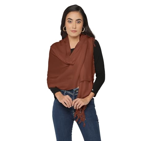 ALLEN & MATE Handcrafted Soft Pashmina Shawl Scarf Wrap Stole for Women in Solid Colors