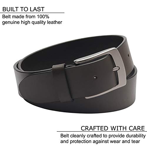 ALLEN & MATE Leather Belts for Men Anti-scratched Buckle Soft Men's Belts for Casual Jeans Dress