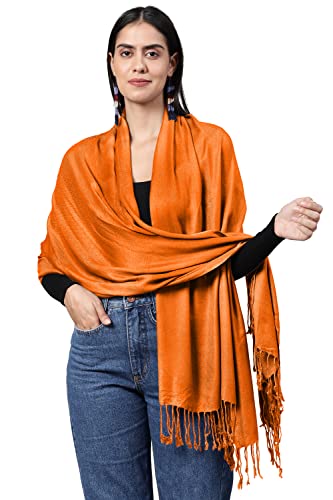ALLEN & MATE Handcrafted Soft Pashmina Shawl Scarf Wrap Stole for Women in Solid Colors