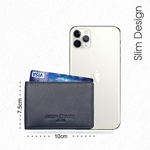 ALLEN & MATE Genuine Leather Bus Pass Travel Card Holder/Driving License Oyster, Minimalist Wallet Credit Card Holder