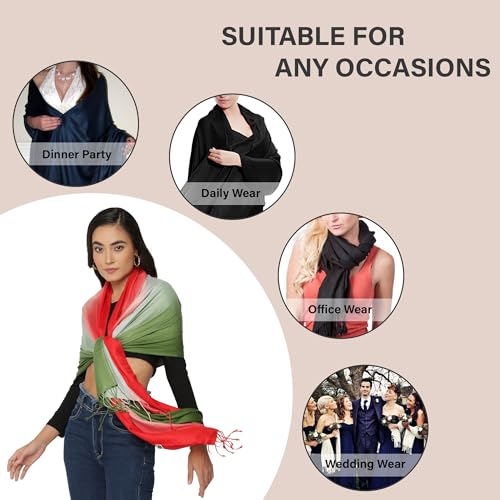 ALLEN & MATE Handcrafted Soft Pashmina Shawl Scarf Wrap Stole for Women in Solid Colors