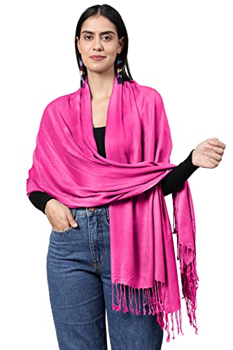 ALLEN & MATE Handcrafted Soft Pashmina Shawl Scarf Wrap Stole for Women in Solid Colors