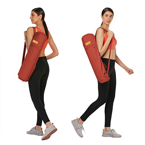 ALLEN & MATE Yoga Mat Bag and Carriers for Women and Men with Face Towel - Portable Multifunction Storage Pockets Canvas Yoga Bags