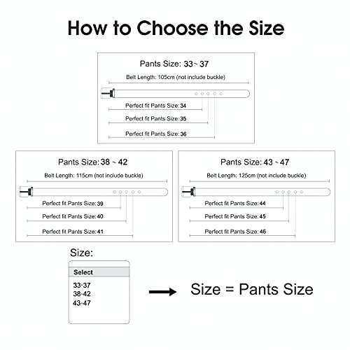 ALLEN & MATE Leather Belts for Men Anti-scratched Buckle Soft Men's Belts for Casual Jeans Dress