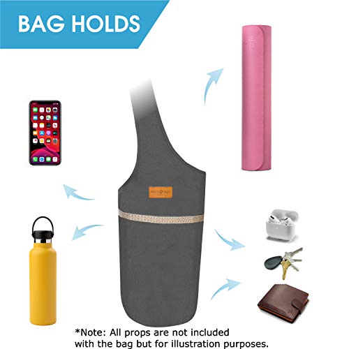 ALLEN & MATE Large Yoga Mat Bag with Side Pocket and Zipper Pocket, Fit Most Size Mats
