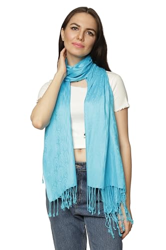 ALLEN & MATE Handcrafted Soft Pashmina Shawl Scarf Wrap Stole for Women in Solid Colors