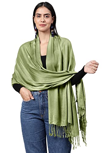ALLEN & MATE Handcrafted Soft Pashmina Shawl Scarf Wrap Stole for Women in Solid Colors