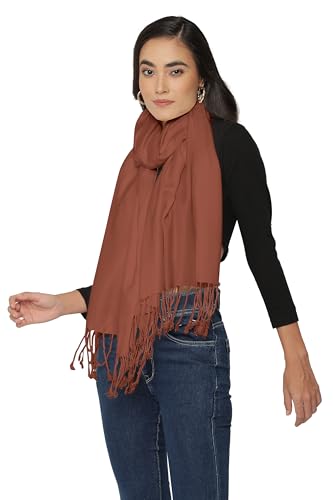 ALLEN & MATE Handcrafted Soft Pashmina Shawl Scarf Wrap Stole for Women in Solid Colors