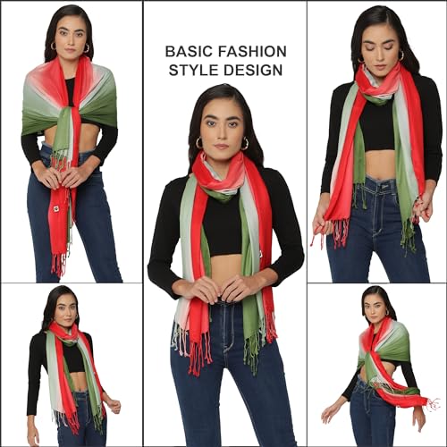 ALLEN & MATE Handcrafted Soft Pashmina Shawl Scarf Wrap Stole for Women in Solid Colors