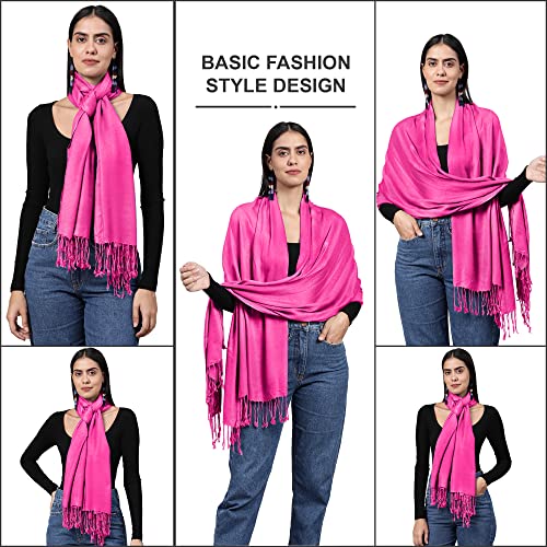 ALLEN & MATE Handcrafted Soft Pashmina Shawl Scarf Wrap Stole for Women in Solid Colors