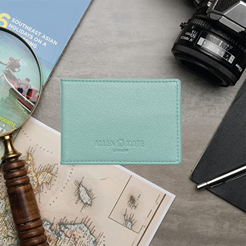 ALLEN & MATE Genuine Leather Bus Pass Travel Card Holder/Driving License Oyster, Minimalist Wallet Credit Card Holder