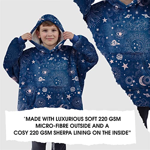 ALLEN & MATE Hoodie Blanket for Kids Adults, Oversized Blanket Hoodie, Warm Dressing Gown, Soft Fleece Hooded Robe, Gifts for Boys Girls Teens Adults