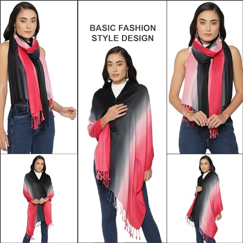 ALLEN & MATE Handcrafted Soft Pashmina Shawl Scarf Wrap Stole for Women in Solid Colors