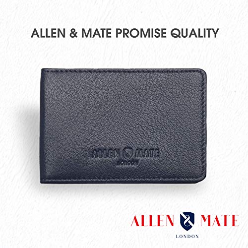 ALLEN & MATE Genuine Leather Bus Pass Travel Card Holder/Driving License Oyster, Minimalist Wallet Credit Card Holder
