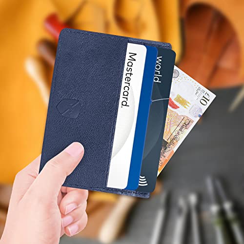 ALLEN & MATE Leather Card Holder Slim Wallet, Minimalist Wallet Credit Card Holder for Men, Women - Holds up to 6 Cards and Bank Notes, with Gift Box