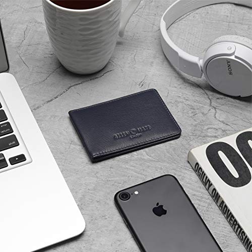 ALLEN & MATE Genuine Leather Bus Pass Travel Card Holder/Driving License Oyster, Minimalist Wallet Credit Card Holder