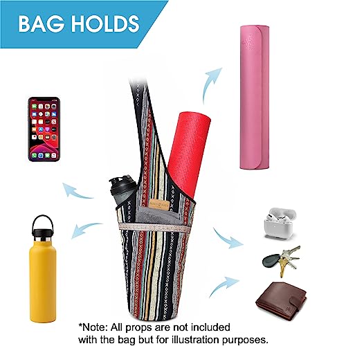 ALLEN & MATE Large Yoga Mat Bag with Side Pocket and Zipper Pocket, Fit Most Size Mats