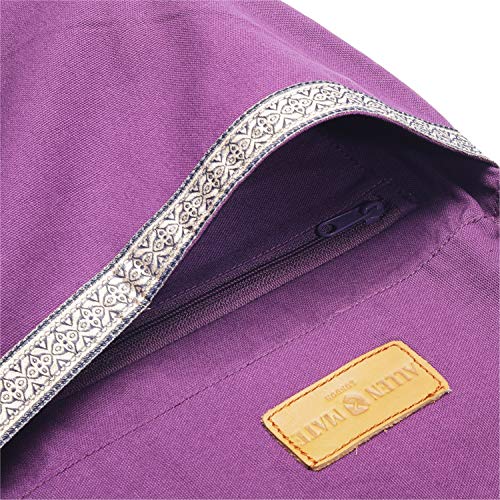 ALLEN & MATE Large Yoga Mat Bag with Side Pocket and Zipper Pocket, Fit Most Size Mats