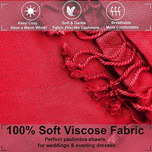 ALLEN & MATE Handcrafted Soft Pashmina Shawl Scarf Wrap Stole for Women in Solid Colors