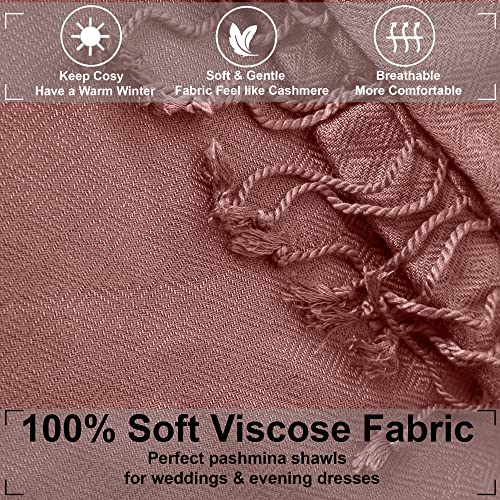 ALLEN & MATE Handcrafted Soft Pashmina Shawl Scarf Wrap Stole for Women in Solid Colors
