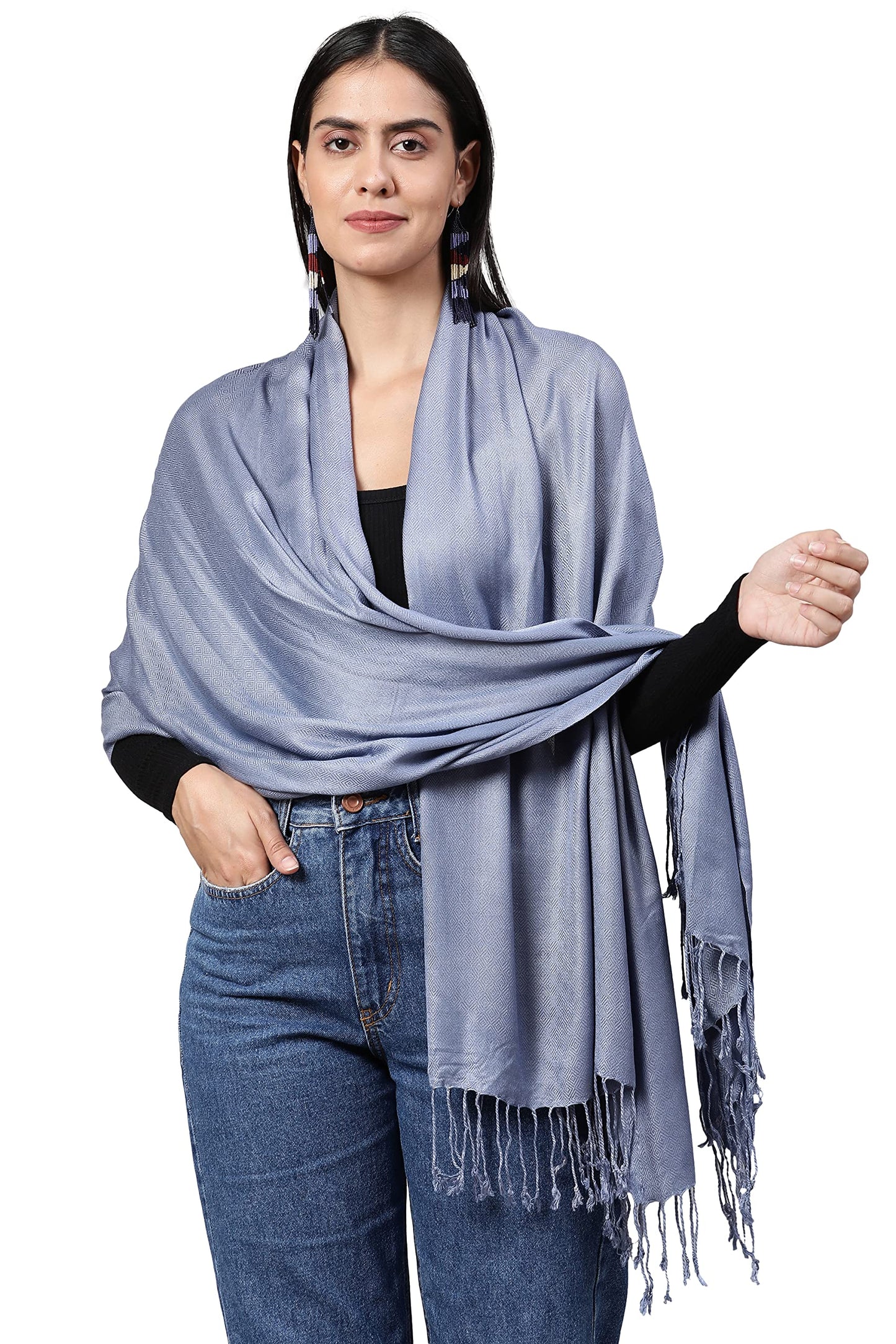 ALLEN & MATE Handcrafted Soft Pashmina Shawl Scarf Wrap Stole for Women in Solid Colors