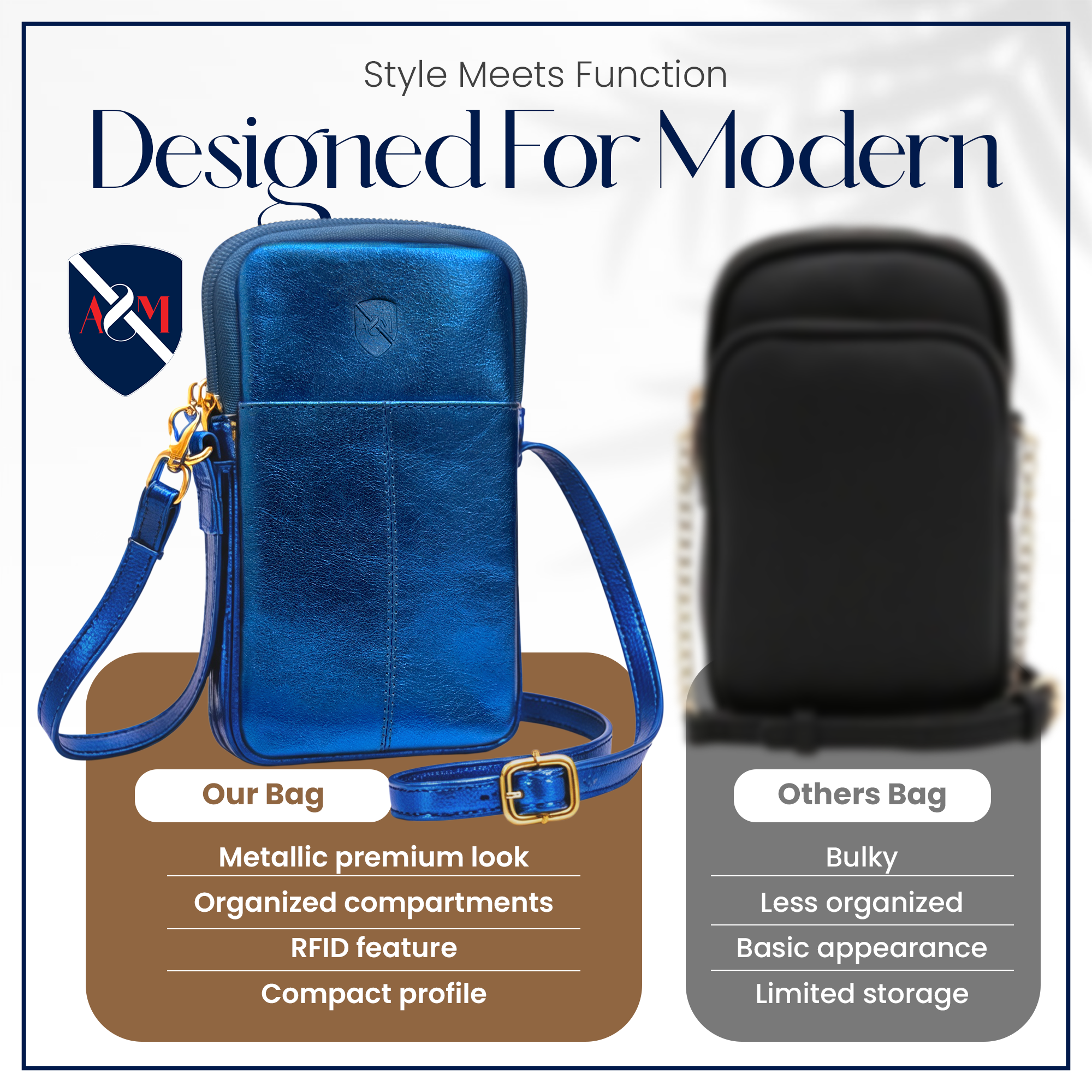 Metallic Leather Small Crossbody Bags