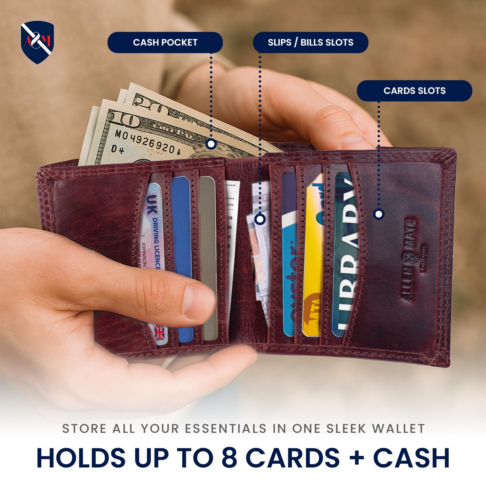 Mens wallet Bi fold