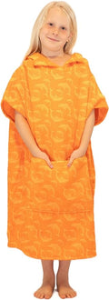 ALLEN & MATE Hooded Towel Poncho for Kids, 100% Cotton Changing Robe for Boys Girls for Beach, Swimming, Surfing, Bathing, Watersports, Indoor & Outdoor Activities