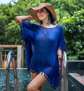 ALLEN & MATE Chiffon Tassel Swimsuit Beach Bathing Suit Cover Ups for Women Summer Casual Swimwear Bikini Beach Dress Swim Bathing Suit