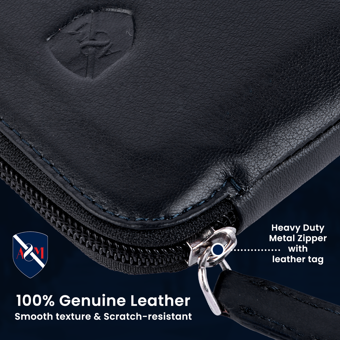 ALLEN & MATE Genuine Leather Travel Phone Sleeve & Passport Case – Slim Mobile Pouch Fits iPhone 17/17 Pro/17 Pro Max, 16/16 Plus/16 Pro/16 Pro Max, 15 Samsung Android – Travel Wallet