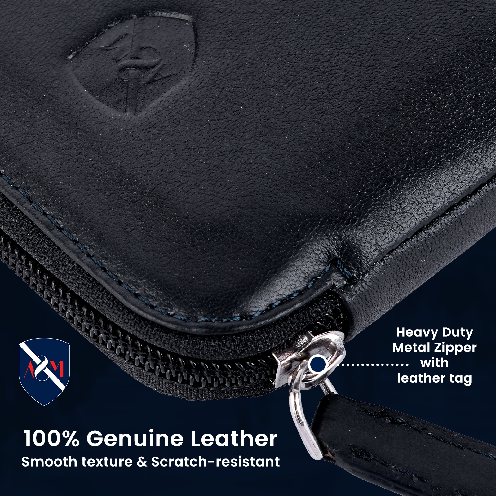 ALLEN & MATE Genuine Leather Travel Phone Sleeve & Passport Case – Slim Mobile Pouch Fits iPhone 17/17 Pro/17 Pro Max, 16/16 Plus/16 Pro/16 Pro Max, 15 Samsung Android – Travel Wallet