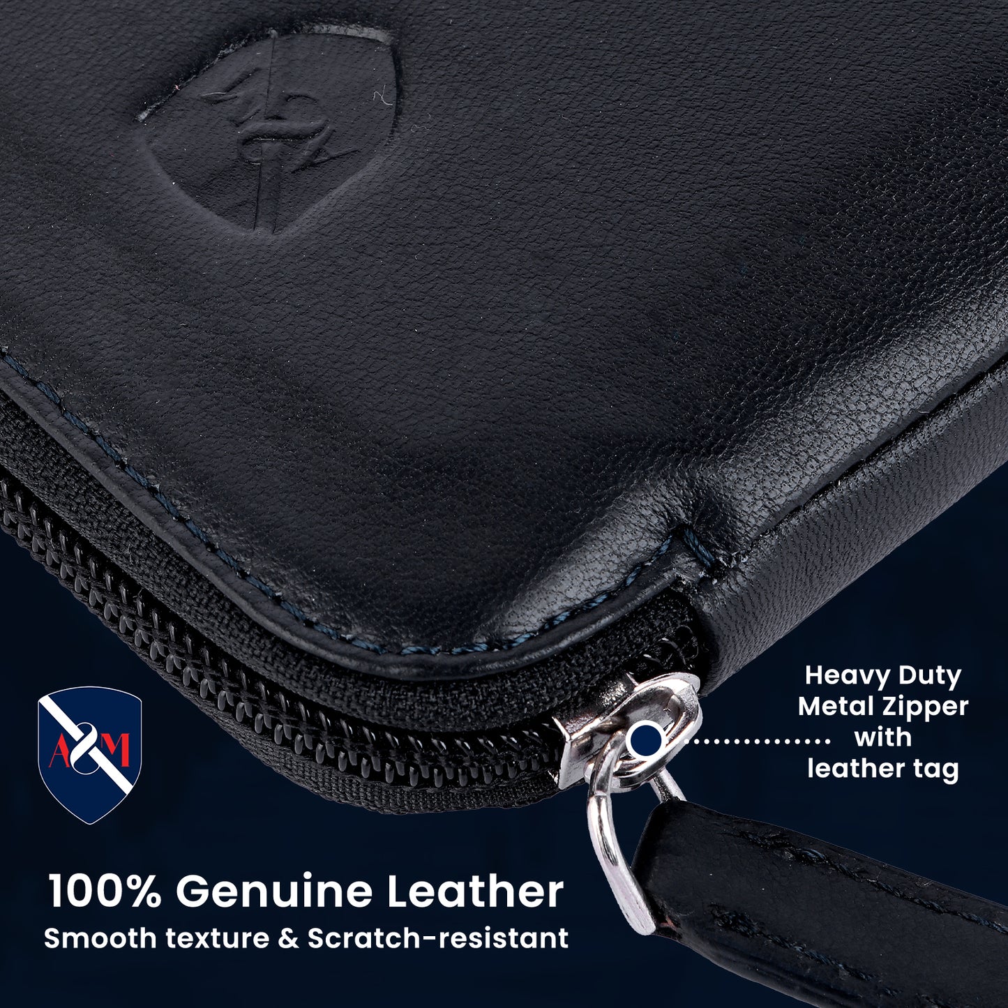 ALLEN & MATE Genuine Leather Travel Phone Sleeve & Passport Case – Slim Mobile Pouch Fits iPhone 17/17 Pro/17 Pro Max, 16/16 Plus/16 Pro/16 Pro Max, 15 Samsung Android – Travel Wallet