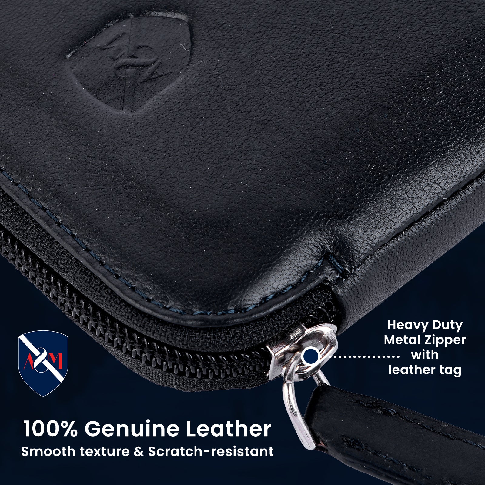 ALLEN & MATE Genuine Leather Travel Phone Sleeve & Passport Case – Slim Mobile Pouch Fits iPhone 17/17 Pro/17 Pro Max, 16/16 Plus/16 Pro/16 Pro Max, 15 Samsung Android – Travel Wallet