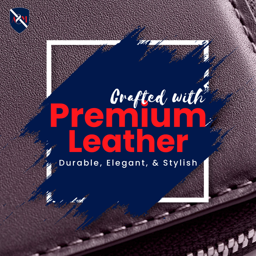 ALLEN & MATE Passport Holder Travel Wallet, 100% Leather RFID Blocking Travel Document Organiser for Men & Women