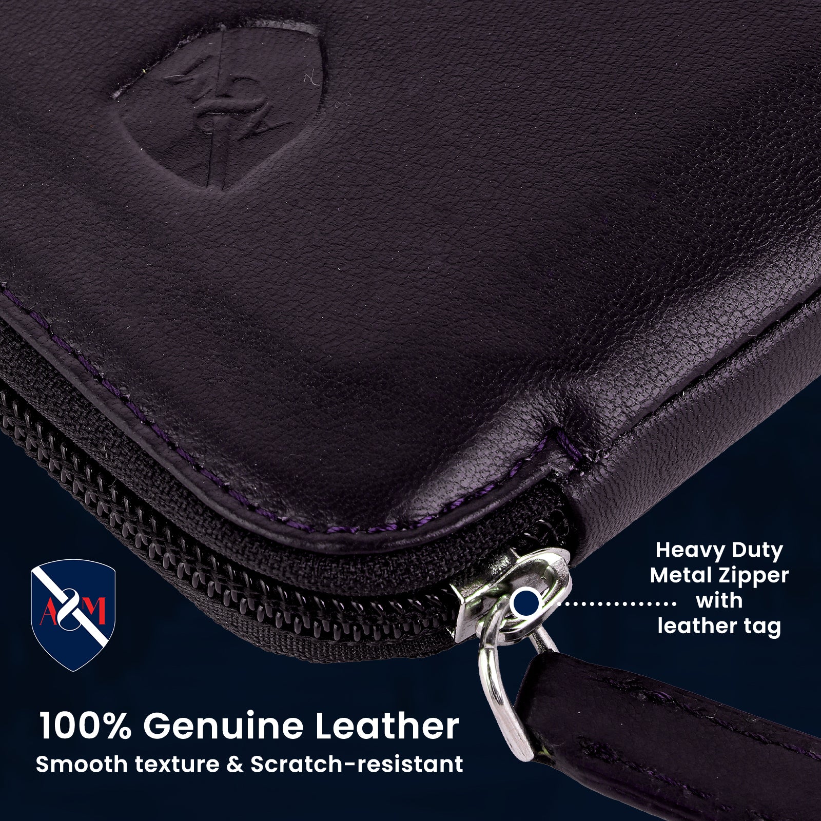 ALLEN & MATE Genuine Leather Travel Phone Sleeve & Passport Case – Slim Mobile Pouch Fits iPhone 17/17 Pro/17 Pro Max, 16/16 Plus/16 Pro/16 Pro Max, 15 Samsung Android – Travel Wallet