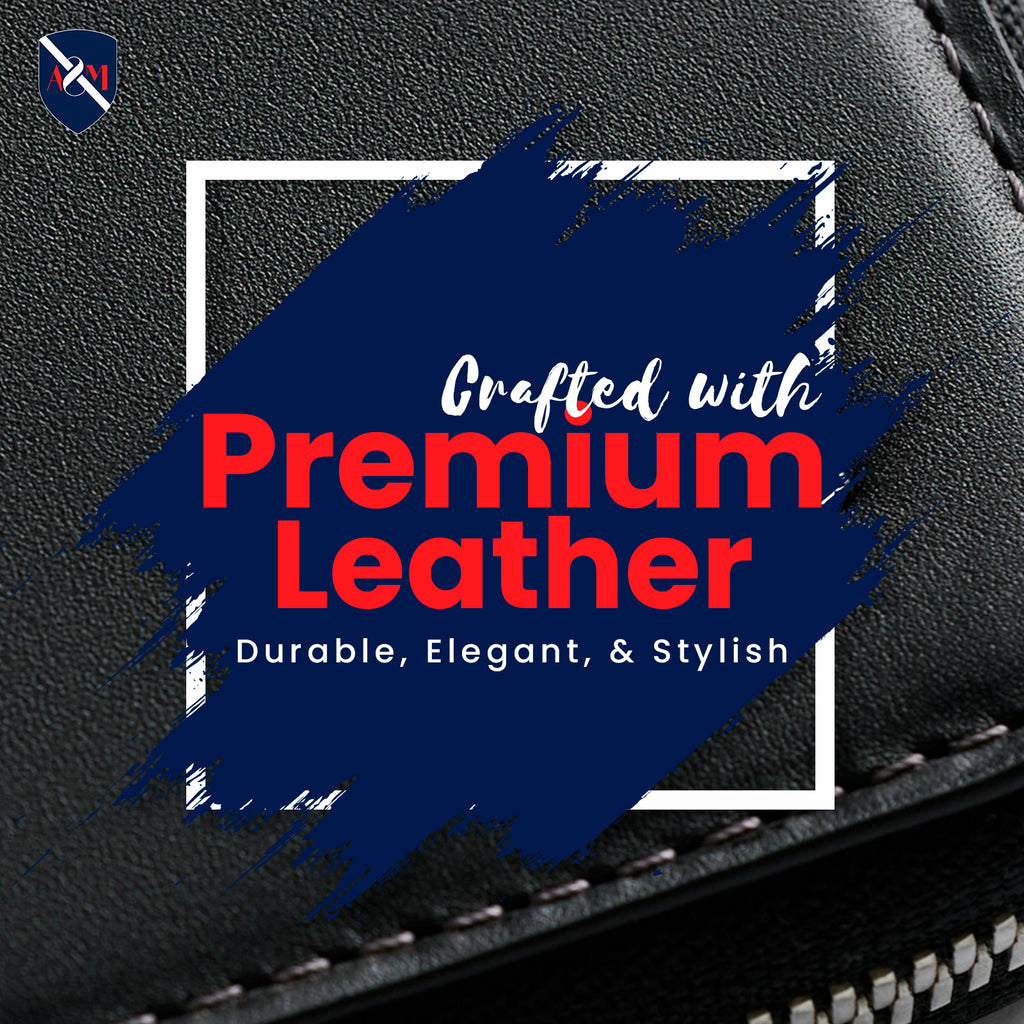 ALLEN & MATE Passport Holder Travel Wallet, 100% Leather RFID Blocking Travel Document Organiser for Men & Women