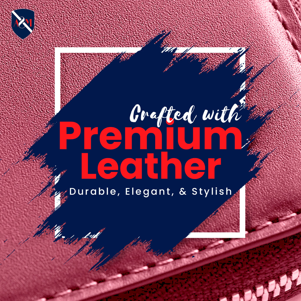 ALLEN & MATE Passport Holder Travel Wallet, 100% Leather RFID Blocking Travel Document Organiser for Men & Women