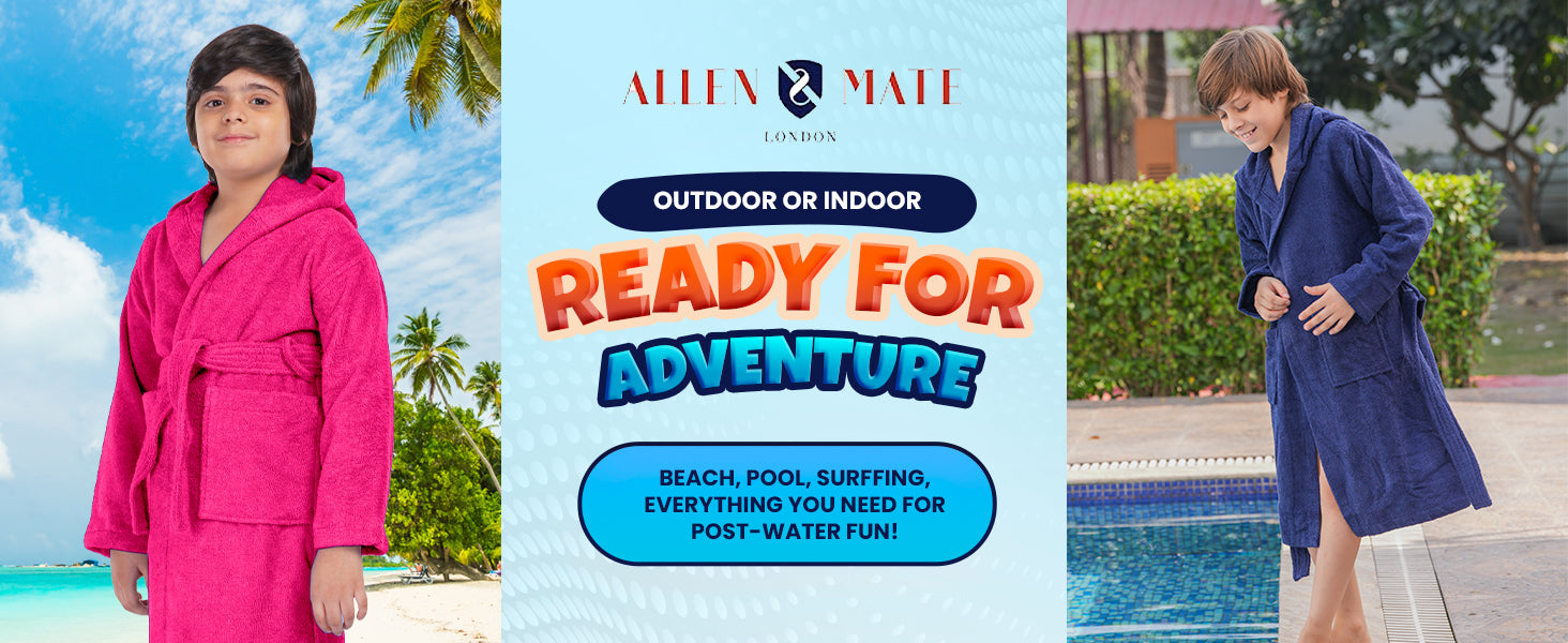 Kids Bathrobes with Hoodie and Pockets