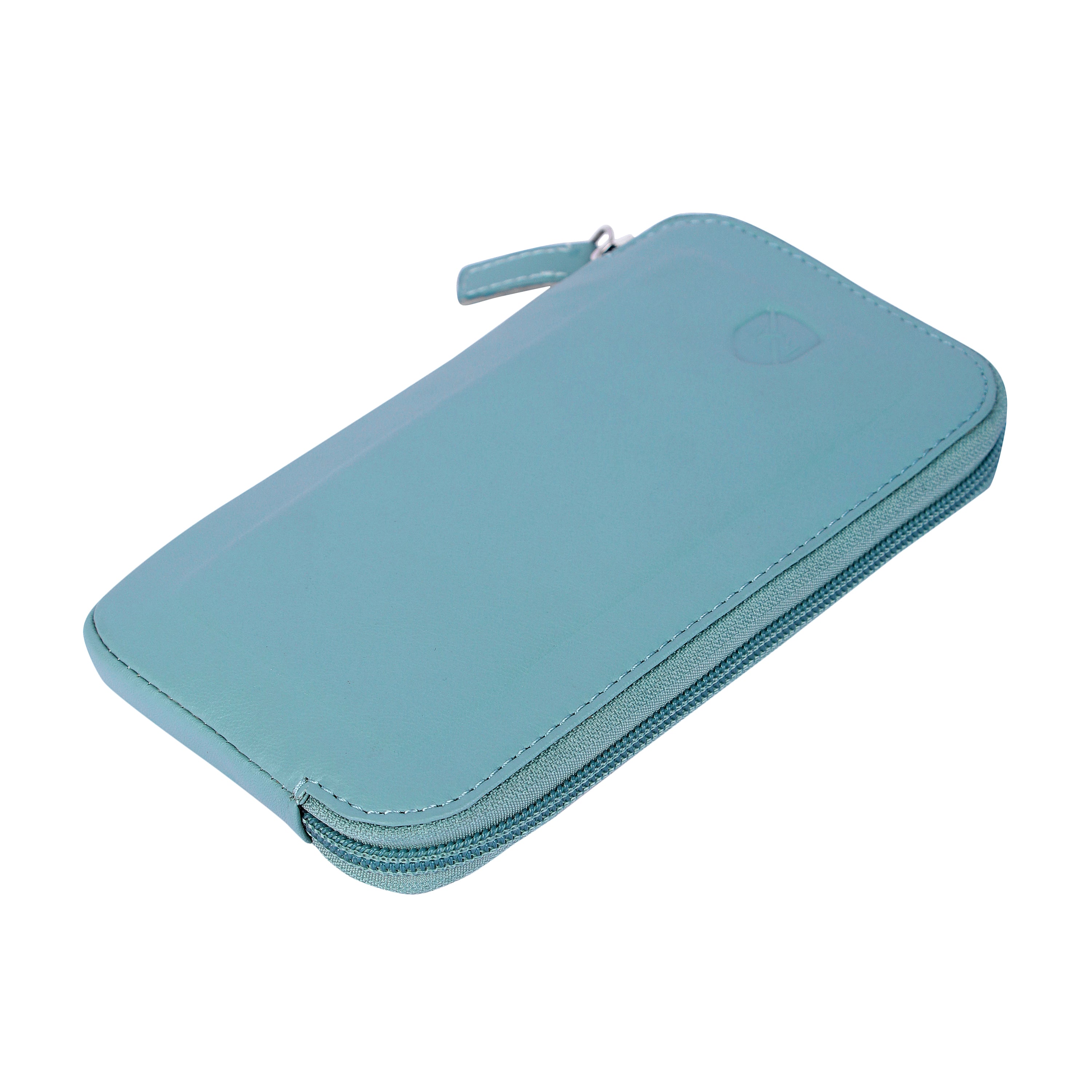 ALLEN & MATE Genuine Leather Travel Phone Sleeve & Passport Case – Slim Mobile Pouch Fits iPhone 17/17 Pro/17 Pro Max, 16/16 Plus/16 Pro/16 Pro Max, 15 Samsung Android – Travel Wallet