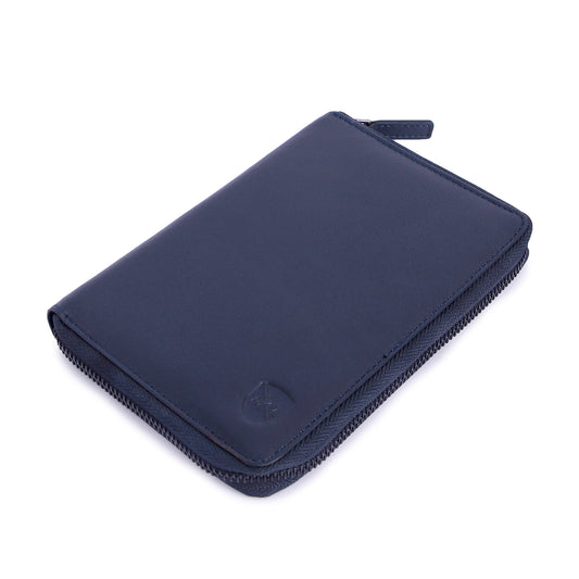 ALLEN & MATE Passport Holder Travel Wallet, 100% Leather RFID Blocking Travel Document Organiser for Men & Women