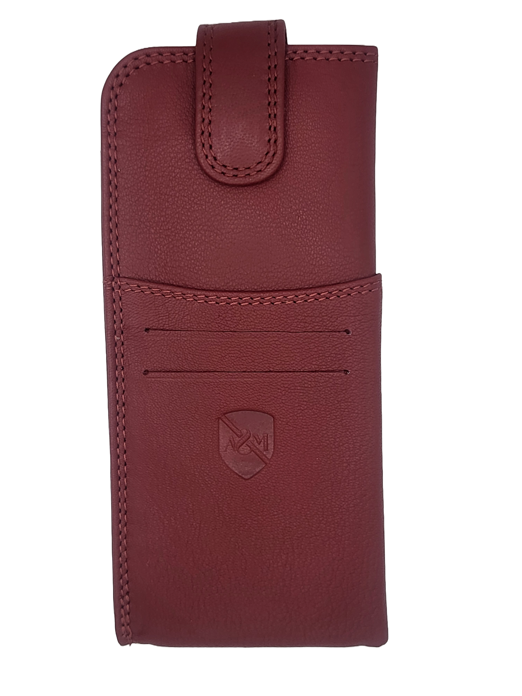 ALLEN & MATE 100% Leather Slim Glasses Case for Reading and Computer Glasses for Men/Women with Optional Inbuilt Card Holder