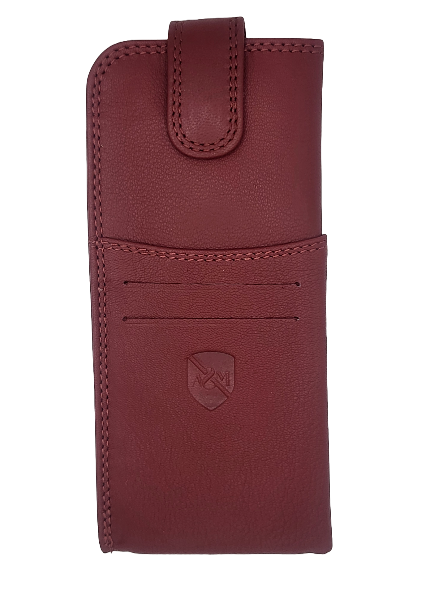 ALLEN & MATE 100% Leather Slim Glasses Case for Reading and Computer Glasses for Men/Women with Optional Inbuilt Card Holder