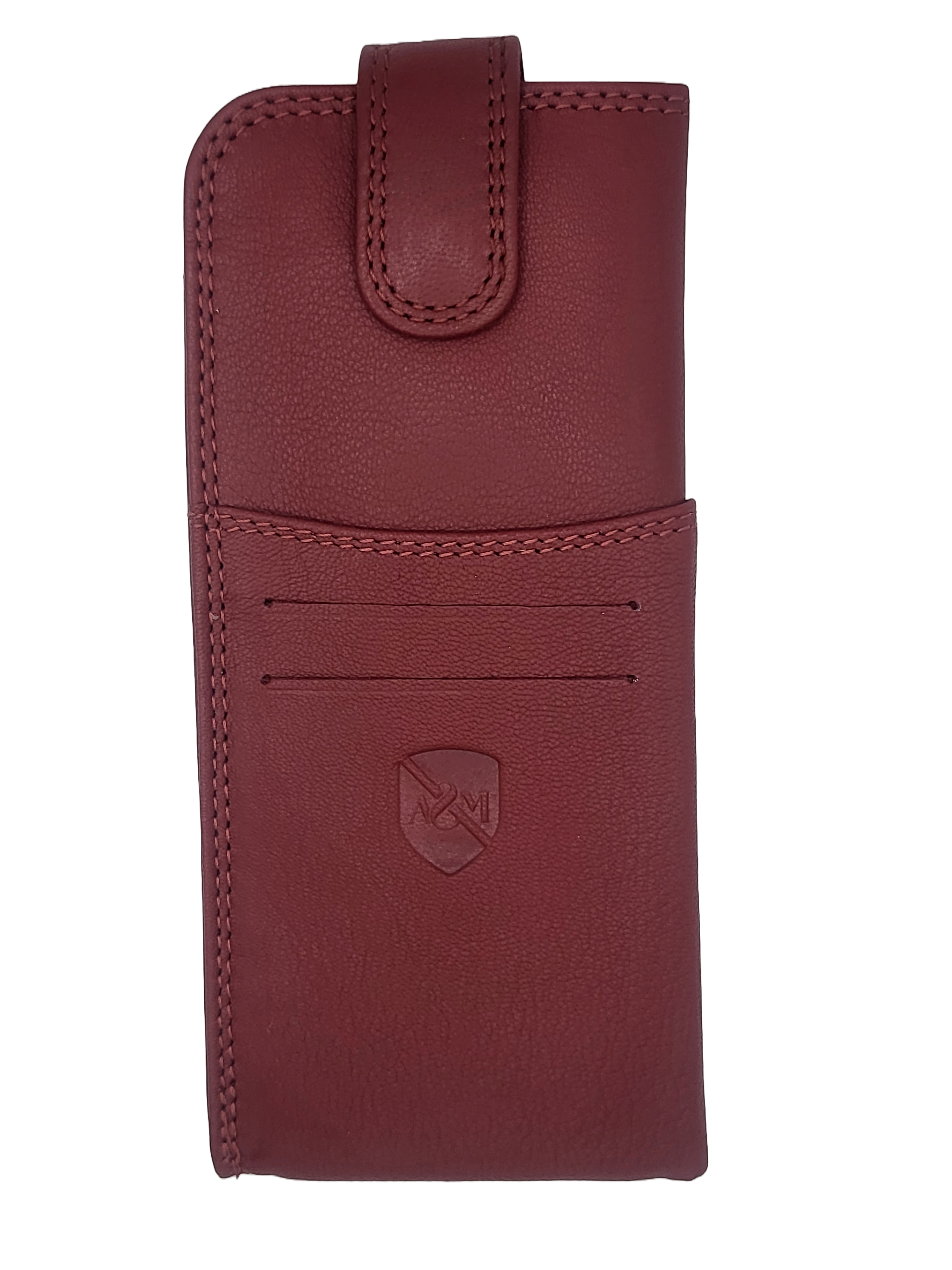 ALLEN & MATE 100% Leather Slim Glasses Case for Reading and Computer Glasses for Men/Women with Optional Inbuilt Card Holder