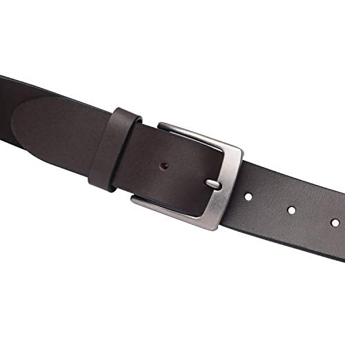 ALLEN & MATE Leather Belts for Men Anti-scratched Buckle Soft Men's Belts for Casual Jeans Dress