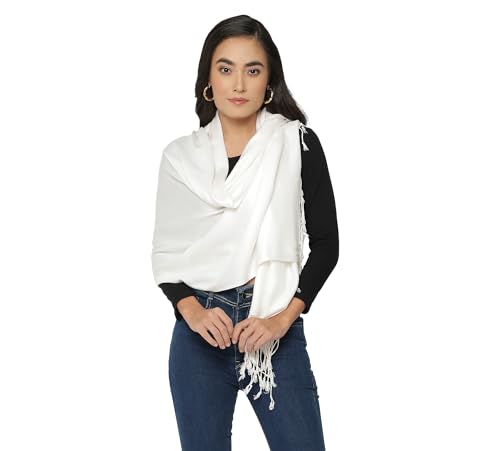 ALLEN & MATE Handcrafted Soft Pashmina Shawl Scarf Wrap Stole for Women in Solid Colors