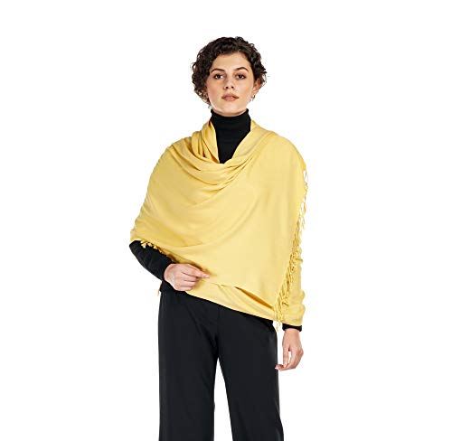 ALLEN & MATE Handcrafted Soft Pashmina Shawl Scarf Wrap Stole for Women in Solid Colors