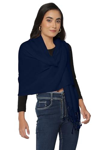 ALLEN & MATE Handcrafted Soft Pashmina Shawl Scarf Wrap Stole for Women in Solid Colors