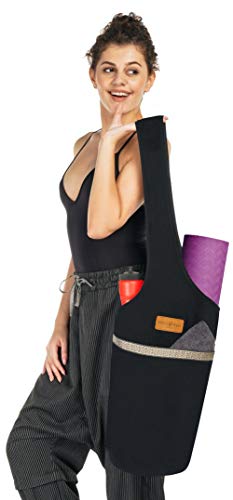 ALLEN & MATE Large Yoga Mat Bag with Side Pocket and Zipper Pocket, Fit Most Size Mats