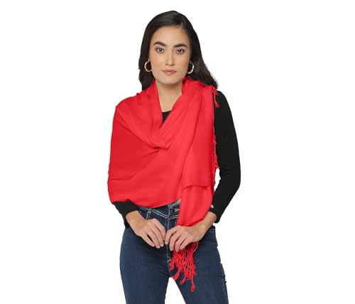 ALLEN & MATE Handcrafted Soft Pashmina Shawl Scarf Wrap Stole for Women in Solid Colors